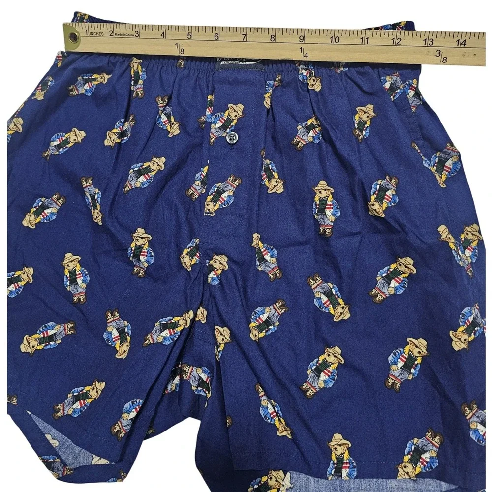 Polo Ralph Lauren Mens Polo Bear Boxer Shorts Navy Blue Western Cowboy & Socks S